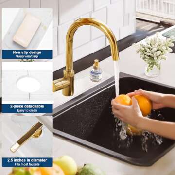 Stone Faucet Mat for Kitchen Sink,Instant Drying Stone Kitchen,Stone Sink Mat,Instant Dry Sink Mat,Diatomite Stone Sink Tray,Faucet Splash Guard for Bathroom Counter (star grey, 15.7*3.9)