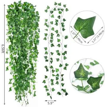 CEWOR 24 Pack 158ft Fake Vines with Leaves for Bedroom Artificial Ivy Garland Fake Ivy Leaves Artifi...