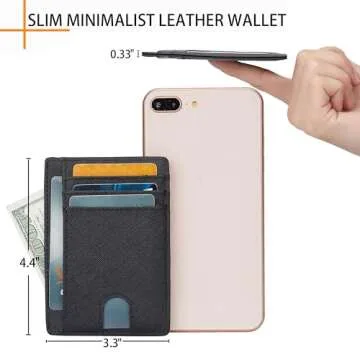 LinsCraft Small RFID Blocking Minimalist Credit Card Holder Pocket Wallets for Men & Women