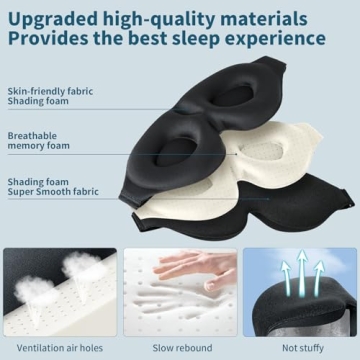 ZGGCD 3D Sleep Mask for Ultimate Light Blocking Comfort