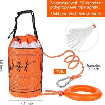 NTR Water Rescue Throw Bag, 70 Feet Rope, 1844lbs