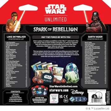 Star Wars: Unlimited TCG Spark of Rebellion Two-Player Starter Set - Learn, Battle, Collect! Trading Card Game for Kids and Adults, Ages 12+, 2 Players, 20 Min Playtime, Made by Fantasy Flight Games