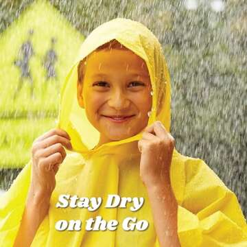 Totes Reusable, Compact & Travel-Friendly, Pullover Hood, Easy Snap, Lightweight, Royal, Kids-One Size