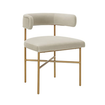 Tov Furniture Kim Cream Velvet Chair for Stylish Comfort