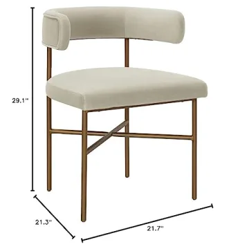 Tov Furniture Kim Cream Velvet Chair for Stylish Comfort