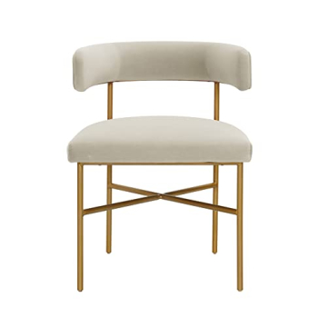 Tov Furniture Kim Cream Velvet Chair for Stylish Comfort