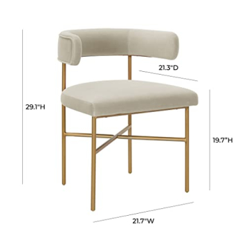 Tov Furniture Kim Cream Velvet Chair for Stylish Comfort