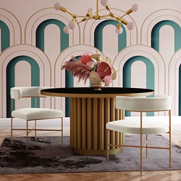 Tov Furniture Kim Cream Velvet Chair for Stylish Comfort