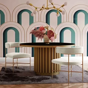 Tov Furniture Kim Cream Velvet Chair for Stylish Comfort