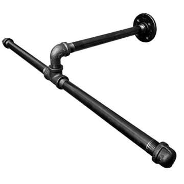 DIY CARTEL Industrial Pipe Wall Mount Clothing & Garment Rack - Hardware ONLY - Perfect for Retail Display, Organizing, Laundry (22.5 - Inch)