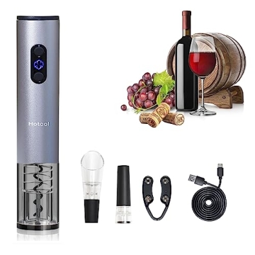 Electric Wine Bottle Opener Automatic Wine Opener Rechargeable Electric Corkscrew with Wine Aerator,...