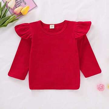 Toddler Baby Girls Ruffle Dress + Suspender Skirt Christmas Set