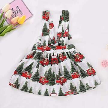 Toddler Baby Girls Ruffle Dress + Suspender Skirt Christmas Set