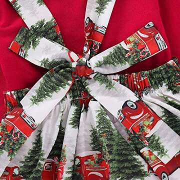 Toddler Baby Girls Ruffle Dress + Suspender Skirt Christmas Set