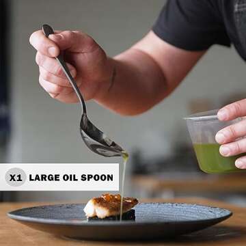 Bonigour | Plating Tools Culinary Set | 11 Piece Professional Chef Plating Tools Kit | Kitchen Plating Utensils | Modernist Cuisine Food Art | Stainless Steel | Black