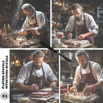 Bonigour | Plating Tools Culinary Set | 11 Piece Professional Chef Plating Tools Kit | Kitchen Plating Utensils | Modernist Cuisine Food Art | Stainless Steel | Black