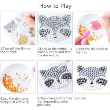 sinceroduct Animal Diamond Stickers Craft Kit for Kids