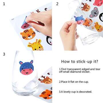 sinceroduct 5D DIY Kids Animal Diamond Stickers Beginner Diamond Kits, Digital Diamond Paint
