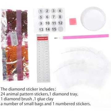 sinceroduct Animal Diamond Stickers Craft Kit for Kids