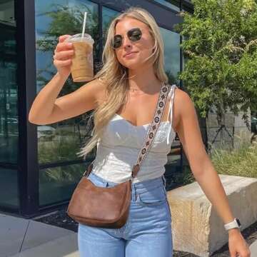 CLUCI Crossbody Purses for Women, Leather Crescent Bags Crossbody with Adjustable Strap, Women's Sho...