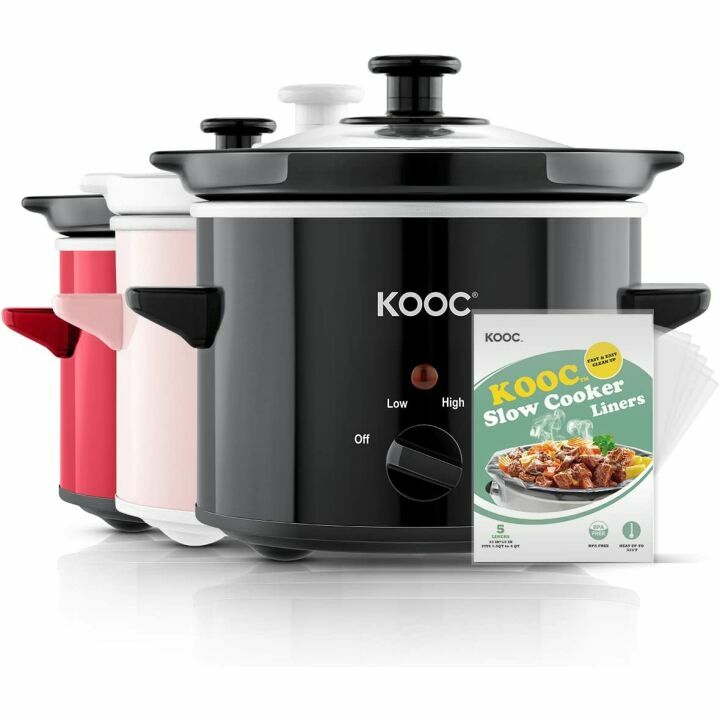 KOOC Small 2-Quart Slow Cooker with Ceramic Pot