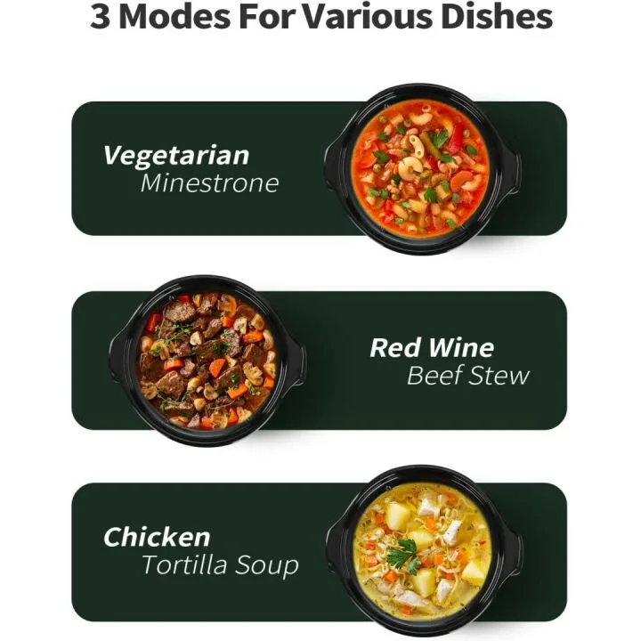 KOOC Small 2-Quart Slow Cooker with Ceramic Pot