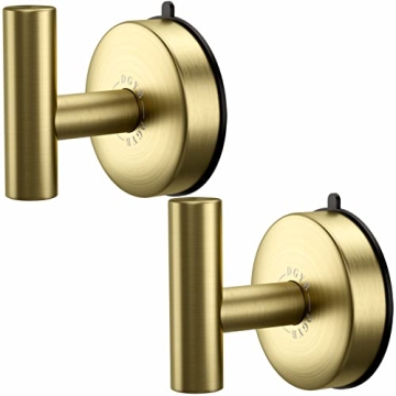 DGYB Large Cup Hooks for Bathrooms Set of 2 Gold Towel Hooks for Stainless Steel 15 Lb Removable Wall Hooks for Hanging Heavy Duty