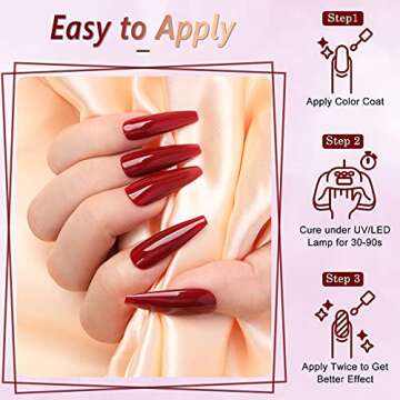 23Pcs Gel Nail Polish Kit, Soak Off Nail Gel Polish Kit with No Wipe Glossy & Matte Top and Base Coat Pastel Pink Brown Red Black Natural Nude Nail Art Nail Polish Set