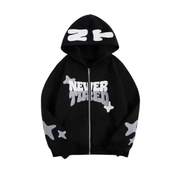 SOLY HUX Boy's Zip Up Hoodies Sweatshirt - Y2k Graphic Long Sleeve Jacket for Stylish Boys