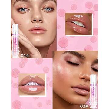 Lip Plumping Booster Lip Gloss,Plump and Pout Lip Plumper Hydrating & Volumizes Lip Gloss,Enhancing ...
