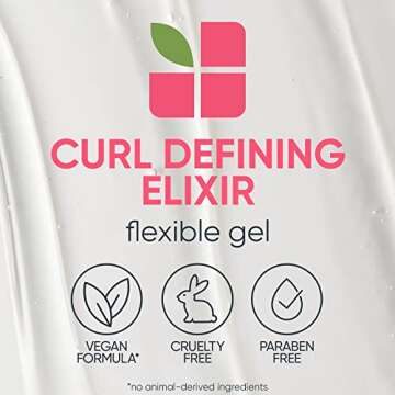 Biolage Styling Curl Defining Elixir | Natural Movement, Shine, & Frizz Control | Medium Hold Curly Hair Gel | For Frizzy Hair | Paraben-Free | Vegan | 4.2 Fl. Oz