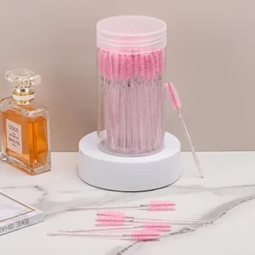 Disposable Mascara Wands Crystal Eyebrow Spoolies Pink