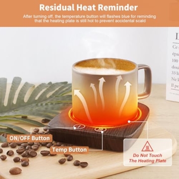 VOBAGA Coffee Warmer with 3 Temperature Settings for Desk