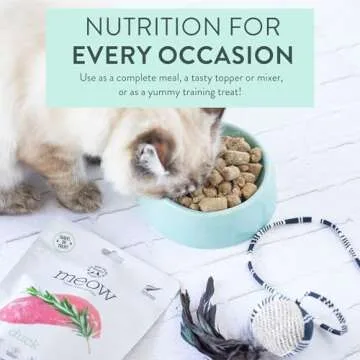 The New Zealand Natural Pet Food Co. Meow Freeze Dried Cat Food - Duck Recipe, High Protein Cat Treats, Meals & Toppers, Dry Cat Food, 1.76 oz