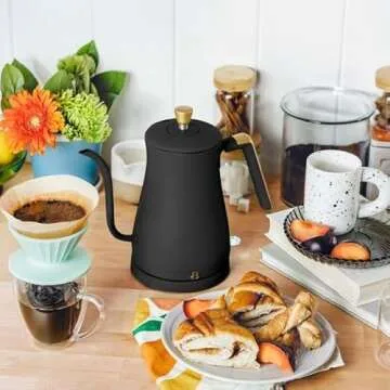 Generic Beautiful 1-Liter Electric Gooseneck Kettle 1200 W, Black Sesame by Drew Barrymore, (Black Sesame), 19279