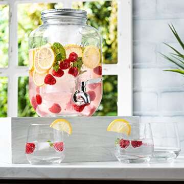 1 Gallon Glass Water Dispenser Perfect for Gatherings