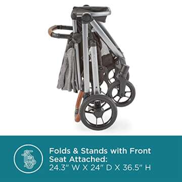 Contours Legacy Convertible Modular Baby & Toddler Stroller, Single to Double Design, Reversible Seating, Infant Car Seat Compatibility, Spacious Storage, Height Adjustable Handle - Graphite Gray