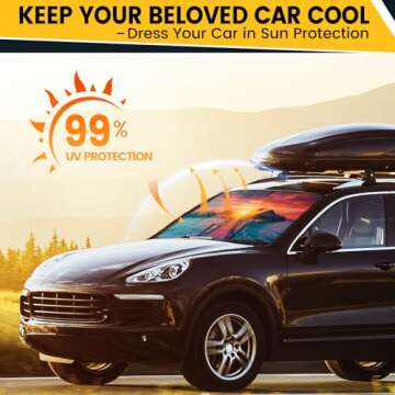 Car Windshield Sun Shade - Foldable Car Sun Shade Windshield for Front Window, Reflector Sunshade Of...