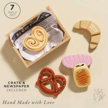 Le Toy Van - Educational Wooden Honeybee Market Baker's Basket Crate | Wood Play Food | Supermarket ...