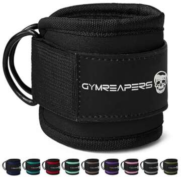 Gymreapers Ankle Straps (Pair) For Cable Machine Kickbacks, Glute Workouts, Lower Body Exercises - A...