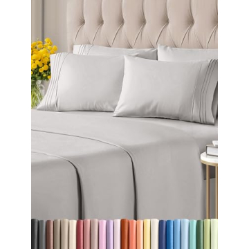 King 6 Piece Sheet Set - Breathable & Cooling Sheets - Hotel Luxury Bed Sheets - 1 Flat Sheet, 1 Fit...