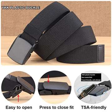 HOANAN Elastic Stretch Belts - Adjustable Nylon Tactical Belt