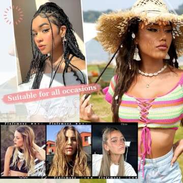 Flufymooz 4PC Braid in Hair Extension 14 Inch Clip in Braid Extensions for Women Synthetic Hairpieces for Daily Use Party Styling (Natural Black)