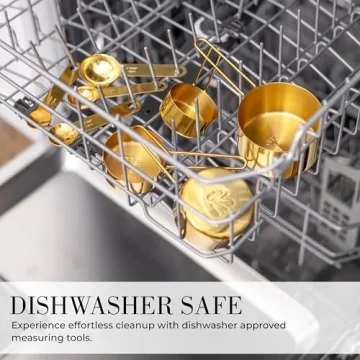 Gold Measuring Cups & Spoons Set - Stylish 8PC Kitchen Utensils