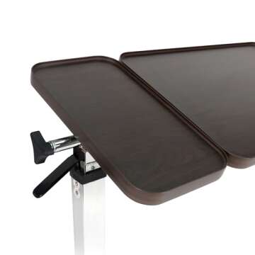 Vaunn Tilt Top Overbed Table, 1 Count (Pack of 1), Brown Matte