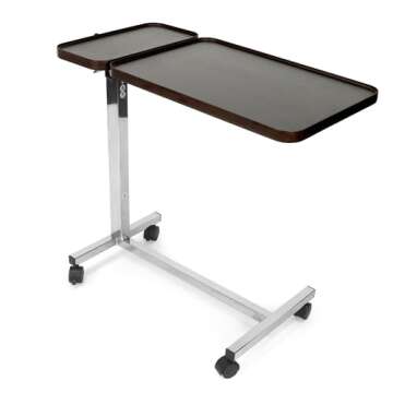 Vaunn Tilt Top Overbed Table, 1 Count (Pack of 1), Brown Matte