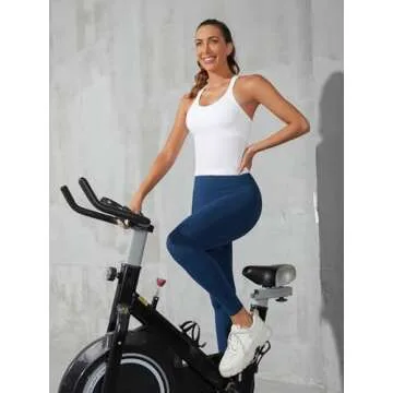 ATTRACO Womens Workout Cropped Tops Padded Bra Athletic Tank Top Fitness Running White XL