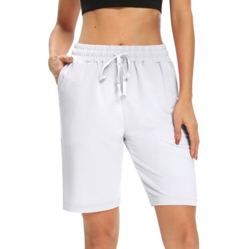 DIBAOLONG Women's Knee Length Yoga Shorts with Pockets
