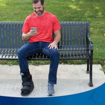 United Ortho Short Air Cam Walker Fracture Boot, Extra Large, Black