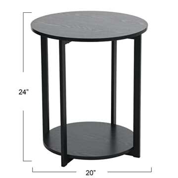 Stylish Household Essentials Black Oak Round End Table
